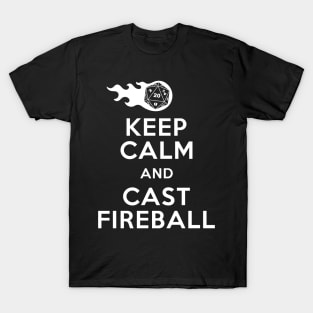 Funny Keep Calm & Fireball Dungeon Dragons Gaming Gift T-Shirt